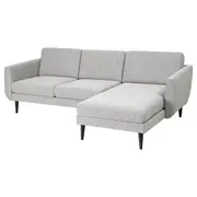 SMEDSTORP 3-seat sofa with chaise longue, Viarp beige/brown/black