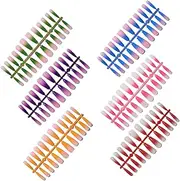AUTSUPPL Diy Nail Art Kit 144pcs Gradient False Nails Full Cover Comfort Fit for Women
