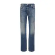 [Alexander Mcqueen] Alexander Mcqueen-Blue Washed Cotton Jeans-Uomo 48 IT