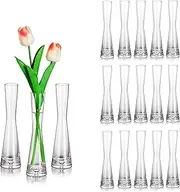 Glasseam Flower Vase, Modern Glass Vases, Narrow: 18 x 20 cm High, Blomus Vase, Glass Set, Handmade Narrow Vases, Table Decoration, Living Room, Dining Table, Tulip Vase, Decorative Vase for Pampas