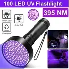 100 LED Ultra Violet UV Flashlight Torch Light Lamp Blacklight Bright UV Torch