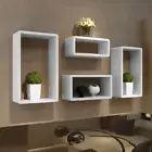 4 PCS Cuboid Display Shelf Storage Wall Mount/Freestanding Cube Bookshelf White