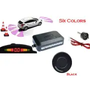 4 Parking Sensors LED Display Car Reverse Radar System Alarm Kit BlackUS