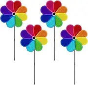 Outdoor Wind Spinner, Multi Colored Pinwheels, 28.01x11.4 inches Bird Proof Yard Decorations, Shiny Reflective Ornaments, Garden Wind Spinners for Farmhouse, Backyard, Lawn