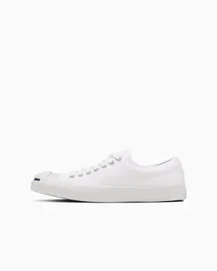 日本限定 Converse JACK PURCELL 基本款 開口笑 白色 帆布鞋 藍標/ 25 cm