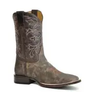 Men's Stetson Buck Boots Square Toe Handcrafted Brown