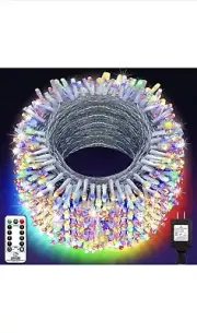 403ft 1000 LED String Lights Outdoor Christmas Lights 8 Modes & Timer ...
