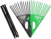 Fenteer Garden Leaf Rake Picking up Pickup Large Adjustable Removable Cleanup Leaf Grabber for Yard Work Grass Pond Lawn Flower Beds , LeftGray RightGreen