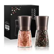 Salt and Pepper Copper Grinders, Set of 2 Refillable Bronze Brass, Salt Mill ...