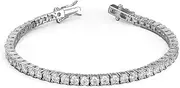 [JTC LTD] JCT LTD Lab-Grown Diamond Tennis Bracelet for Women, DE/VVS-VS Quality, 4-Claw Set | UK Hallmarked 9K White, Yellow, Rose Gold | 1.75Ct - 8.00Ct | Dual Safety Locks
