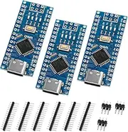 Mengtech 3PCS Nano V3.0 ATmega328P CH340G | 5V 16M Type-C Port Module| Micro Controller Board Development Board with PIN Headers Pin Unsoldered