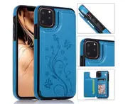For iPhone 14 Pro Max Leather Cover Wallet - Blue