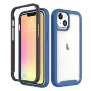 MCC Shockproof Bumper Case iPhone 16 Clear Back Cover Apple iPhone16 2024 [Dark Blue]