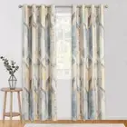 VOGOL 100% Blackout Curtains 2 Panels Set, Geometric Pattern Thermal Insulate...