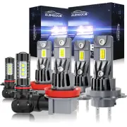 For Malibu 2013-2015 LED Headlights Hi/Lo Beam + Fog Light Bulbs Kit White 6000K