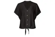 Katies - Womens Summer Tops - Black Blouse / Shirt - Elastane - Casual Clothing