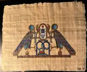 Egyptian Vintage Handpainted Papyrus With Signature From The Artist