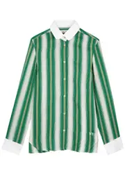 Wales Bonner Balance Striped Shirt - Green - 42 (UK10 / S) 42 (UK10 / S)