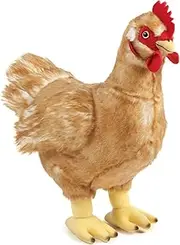 Living Nature Large Hen Plush, 35cm Realistic Chicken Soft Toy, Farm Animal Stuffed Toy with Educational Fact Tag, Eco-Friendly Plush for Kids Collectors