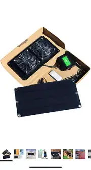 FOUNDRY CREATIONS Solar Fan Kit with Battery Backup and Self Regulating Timer.