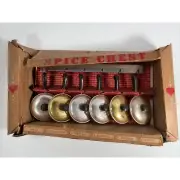 Vintage Brillium Mini Skillet Frying Pan Spice Shakers Set/6 w/Rack New In Box