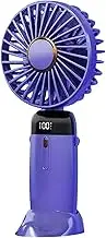 Portable Handheld Fan - USB Rechargeable Cooling Fan Mini with Lanyard | 90 Degree Foldable Multifunctional 5 Speeds Adjustable Neck Fans for Shopping, Camping, Outdoor, Home