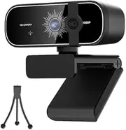 C28 1080P Webcam with Privacy Cover and Tripod Stand, PC Camera with Noise-Cancelling Mic, Auto Light Correction, Plug and Play, Web Camera for Streaming, Zoom/Facetime