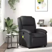 Reclining Massage Chair Home Office Recliner Massager Chairs Real Leather Black