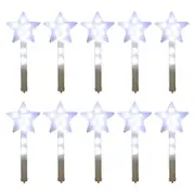 Glowing Fairy Wand Five Pointed Star Stick Bulk for Children Adults Outdoor Summer Play Party FleaMarket Supply 10PCS White