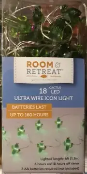 (CACTUS) 6ft. Lighted Length with 18 Ct LED Ultra Wire Light