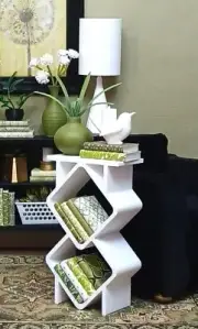 ⬜WHITE end SIDE shelf TABLE furniture LIVING ROOM house DIORAMA 1/6 for BARBIE