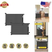 Easy-Install 2 Pack Retractable Safety Gates - No Trip Hazard Design, 33" Tall