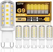 LUTW G9 LED Bulbs Warm White 3W, Equivalent 30W - 40W G9 Halogen Bulbs, Non-dimmable, 350LM 2700K Energy Saving Light Bulbs for Chandelier, Lighting Decor, Ceiling Lights, Wall Light, 6 Pack
