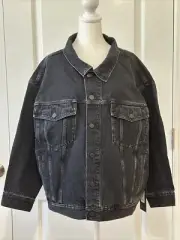 NWT Edwin Jeans Alexa Irony Denim Jacket Black L