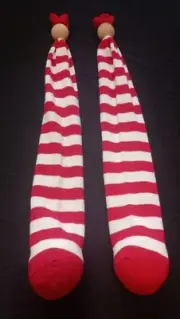 Sun Poi - Practise Poi - Red Stripes - Handmade Aust -Circus.Festival.Spin.Twirl