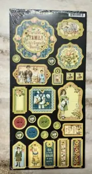 Graphic 45 *PENNY’S PAPER DOLL FAMILY* CHIPBOARD Embellishments New 4501592