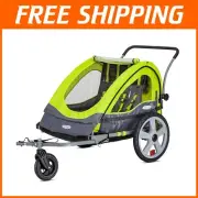 Foldable 2-in-1 Kid's Bicycle Trailer with Canopy - Perfect for Active Families