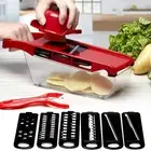 8 in 1 Vegetable Cutter Cucumber Slicer Mandolin Grater With Container and E7C2
