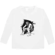 'Caveman Sitting' Children's / Kid's Long Sleeve Cotton T-Shirts (KL049261)