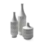 極簡后現代北歐風格陶瓷幾何花紋細口白花瓶家具家居軟裝飾品擺設