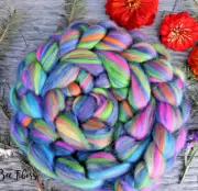 Custom Blend Merino and Silk Combed Top Wool Roving for Spinning, Felting 4 oz