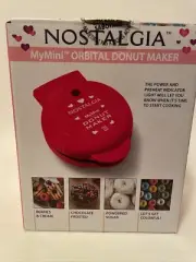 New NOSTALGIA My Mini Orbital Donut Maker Red Valentine's Day Sweetest Day