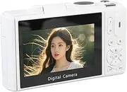5K Digital Camera 75MP - 3" Flip Screen WiFi Vlogging Camera with 18X Optical Zoom, Autofocus Portable Travel Camera for YouTube Content Creators & Photography Beginners (Black) (White)