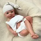 18" Waterproof Lifelike Full Body Silicone Reborn Baby Girl Doll with Open Eyes