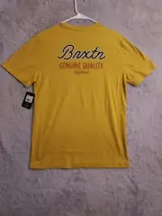 NEW Brixton Shirt Mens Small Graphic Spellout Logo Sunset Yellow Pacsun Sprint S