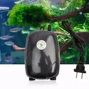 Aquarium Quiet Air Pump 2 Outlet Fish Tank Oxygen Pump with Air Tube Air Stone