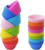 Tvoip Mini Muffin Pan - Reusable Silicone Cupcake Molds 2in 24 Pack - Small Baking Cups Truffle Cake Pan Set Nonstick in (Random 6 Colors)