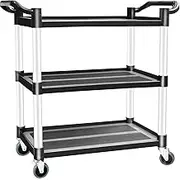 3 Tier Large Service Food Cart Restaurant Trolley Kitchen Catering Shelf Storage