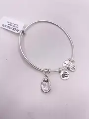 Alex and Ani silver tone oyster bangle bracelet