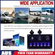 6 Gang Switch Panel LED USB Toggle Rocker ON-OFF For Car Boat Marine Caravan (for: Daihatsu)
